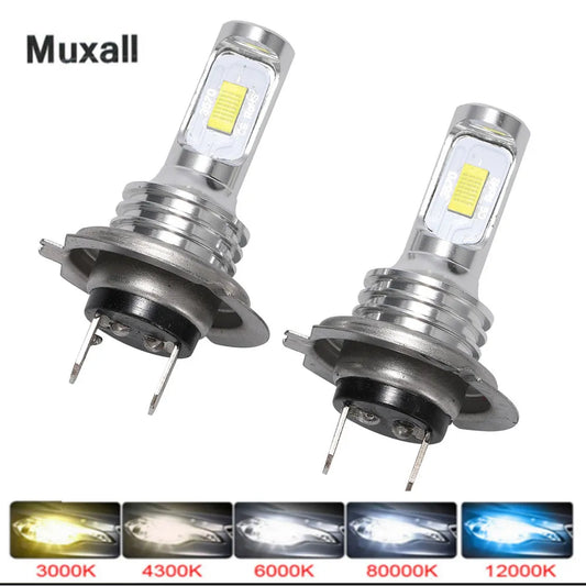 Muxall LED CSP Mini H7 LED Lamps For Cars Headlight Bulbs H4 led H8 H11 H6 Fog Light HB3 9005 HB4 Ice Blue 8000K 3000K Auto 12V