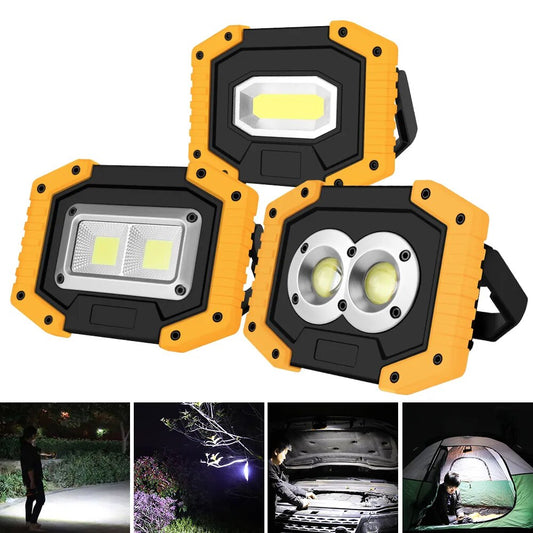 Portable Flood Lamp COB Work Light 20w USB Charging Searchlight Spotlight Waterproof Camping Lights for Emergency Lighting
