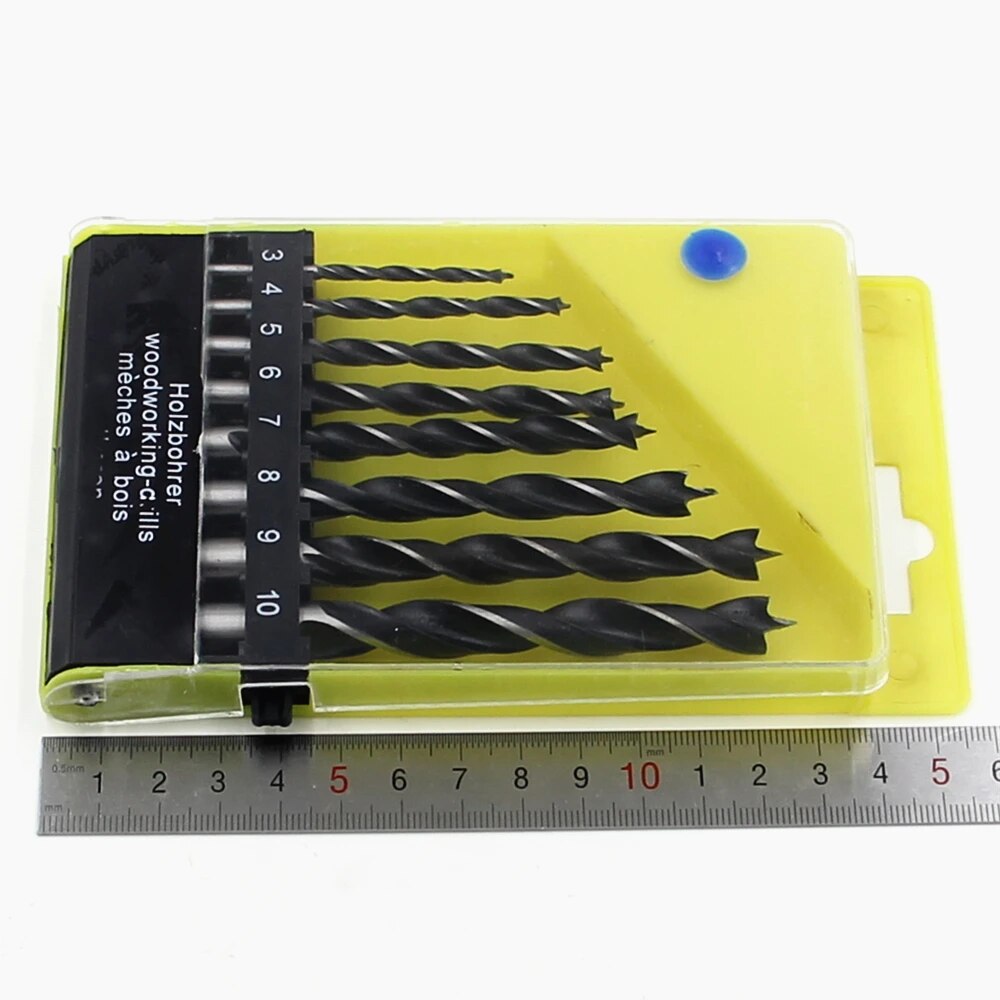 Arrival 8PCS 3 Flute wood Drill Bits Set 3mm-10mm for Woodworking Metal Power Tools Wood Drilling High Quality twisted drill