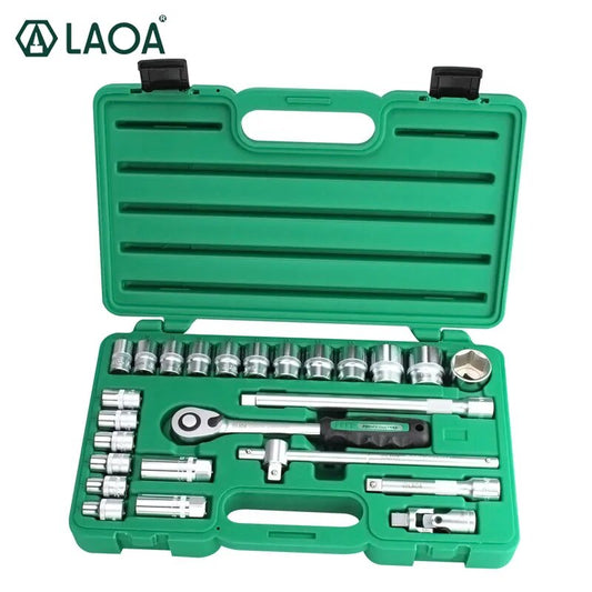 LAOA Socket Ratchet Wrenches Set Wrench Tools Kit Vehicle Car Repair Automobile Maintenance Repairing Box