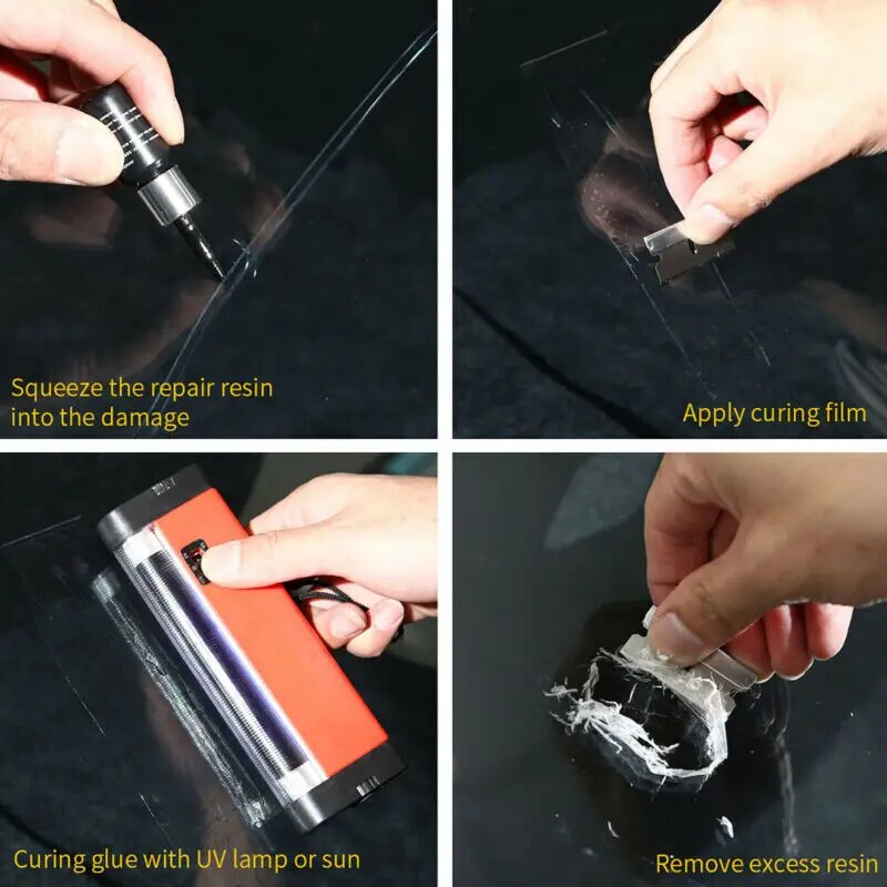5PCS Automotive Glass Nano Repair Fluid Car Windshield Resin Scratch Crack Restore Tool Kit DIY Window Repair Tools