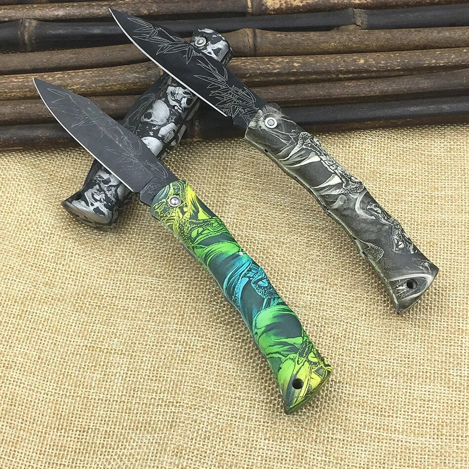 Cool Skull Pattern Ghost ABS Handle Folding knife Camping Survival Knife Pocket Fruit knife Fashion Beautiful Gift