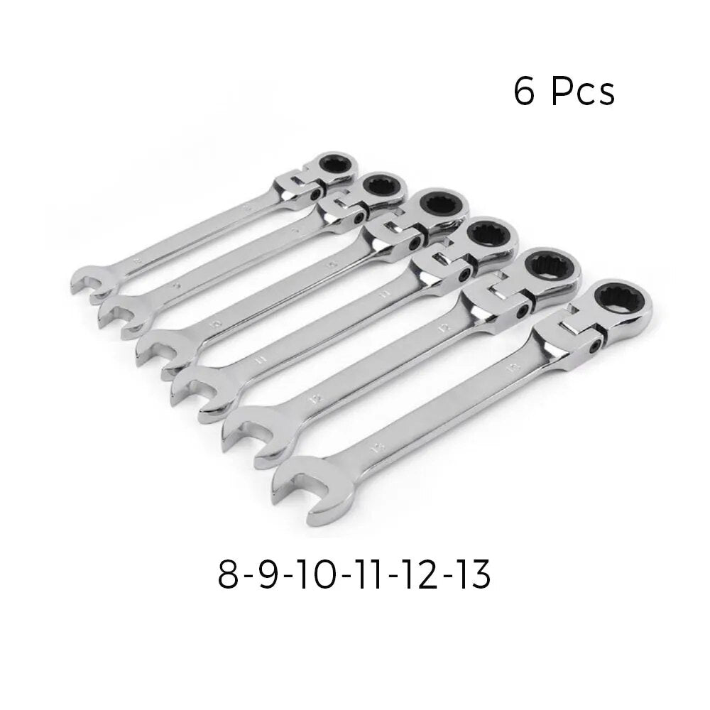 Binoax 72 Teeth Spanner Ratchet Wrench Set 8-24MM Metric Multitool Keys Combination Torque Wrench Tool Set Fix/Flexible Head