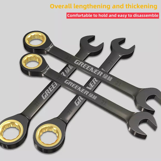 Two-way fast plum ratchet wrench industrial-grade small opening dual-purpose wrench hardware tool auto repair universal wrench
