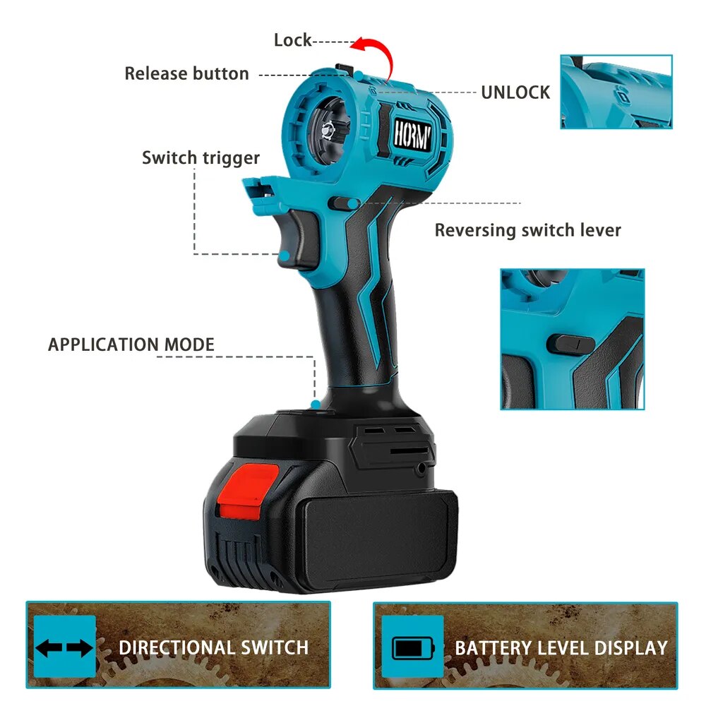 Brushless Oscillating Multi-Tools Cordless Electric Universal Tool Set Drill /Saw/Trimmer/Cutting Machine Working Power Tool