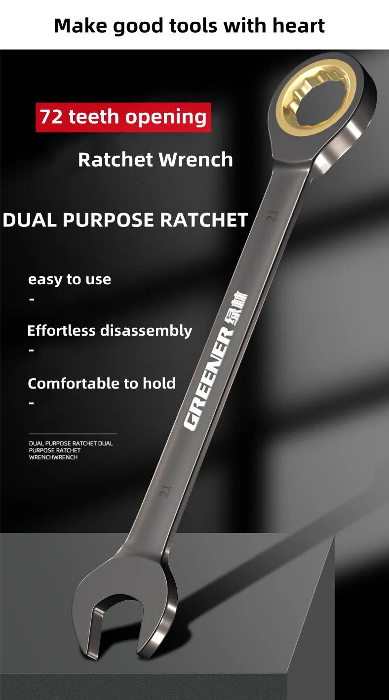 Two-way fast plum ratchet wrench industrial-grade small opening dual-purpose wrench hardware tool auto repair universal wrench