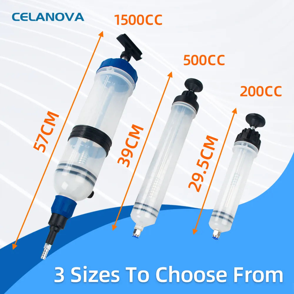 1.5L OilFluid Extractor  Filling Oil Change Syringe Bottle Transfer Automotive Fuel Extraction Pump Oil Extractor Pump Hand Tool