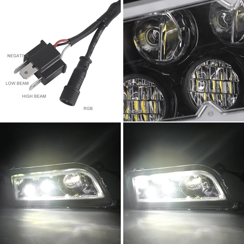 High quality ATV accessories ATV parts UTV car led headlight LED RGB halo projector headlight for Polaris RZR 1000