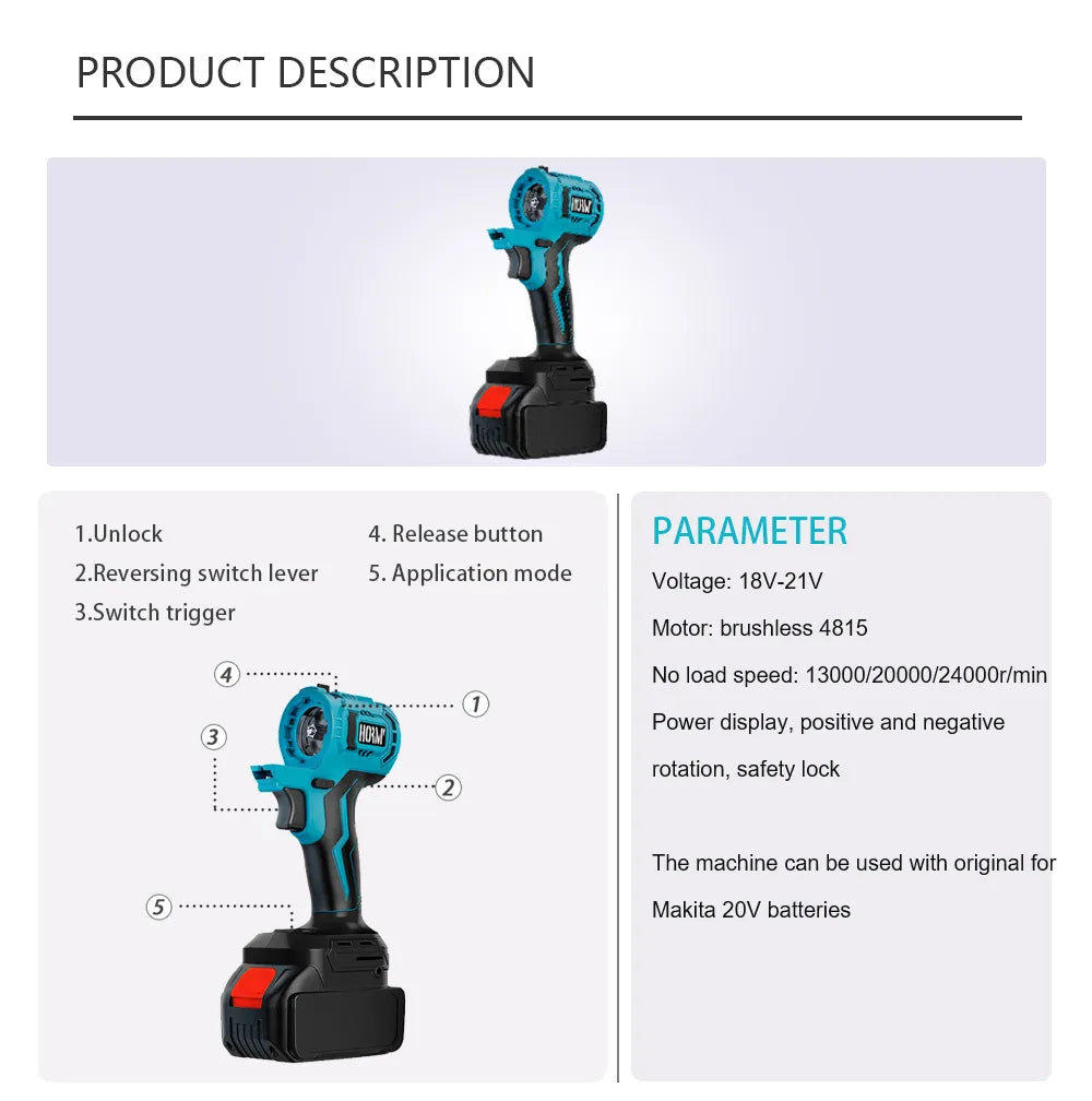 Brushless Oscillating Multi-Tools Cordless Electric Universal Tool Set Drill /Saw/Trimmer/Cutting Machine Working Power Tool