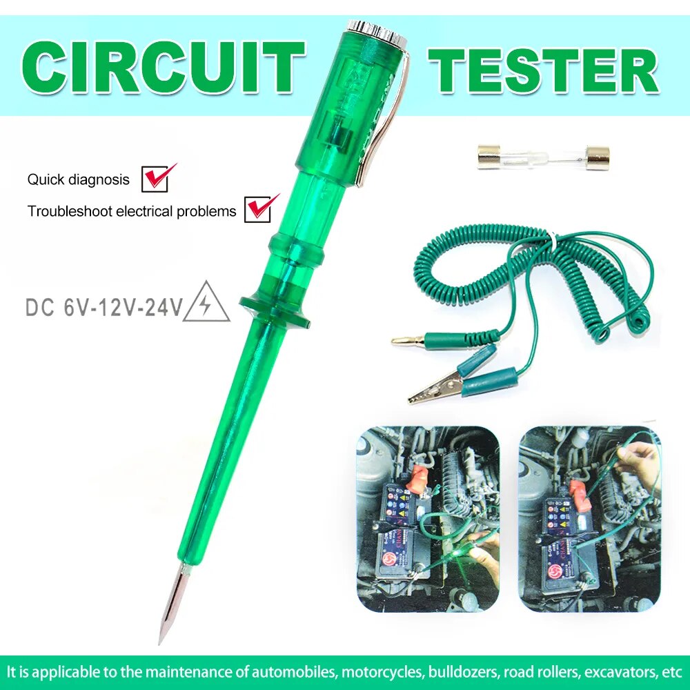 High Quality Auto Circuit Tester Truck Voltage Tester Circuit DC 6V 12V 24V Auto Circuit Tester Auto Diagnostic Probe Test Pen