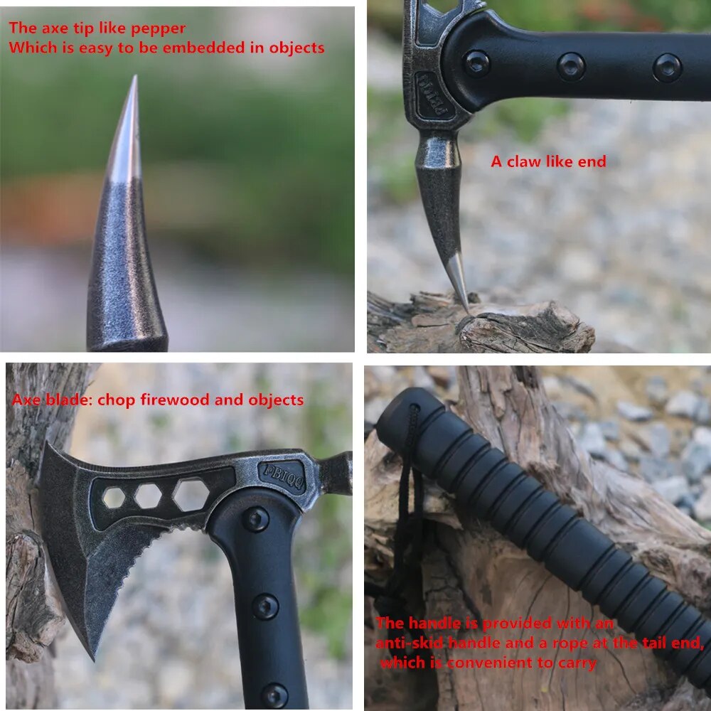 FBIQQ Tactical Axe Tomahawk Army Outdoor Hunting Camping Survival Machete Axes Hand Tools Fire Axe Hatchet Axe/Ice Axe