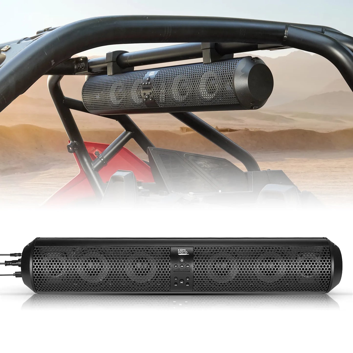 UTV Bluetooth Speakers Remote Control 1.56-2.25" Compatible with Polaris RZR 800 900 1000 XP For Can-Am Maverick X3 For Cfmoto