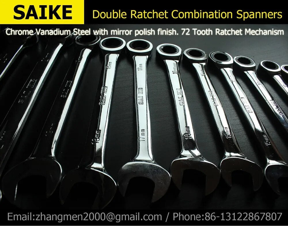 Ratchet Metric Wrenches Open-end Ring Spanner Hand Tools for Car Repair Too Set