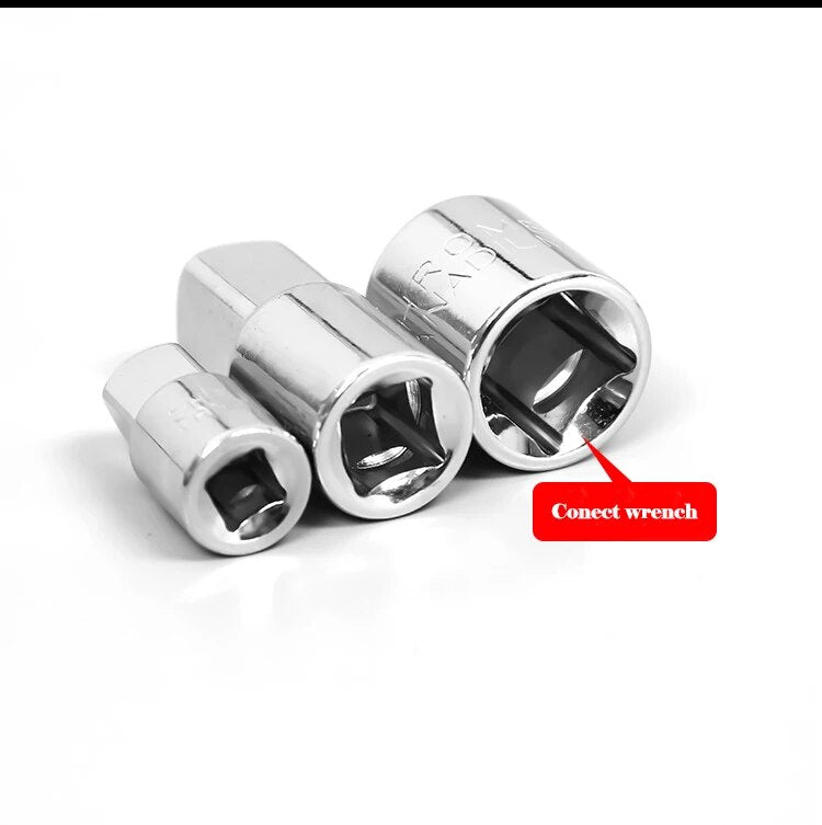 1/4" 3/8" 1/2" Ratchet Wrench Adapter Chrome Vanadium Steel Sleeve Adapter Drive Socket Converter Wrench-sleeve Joint Converter